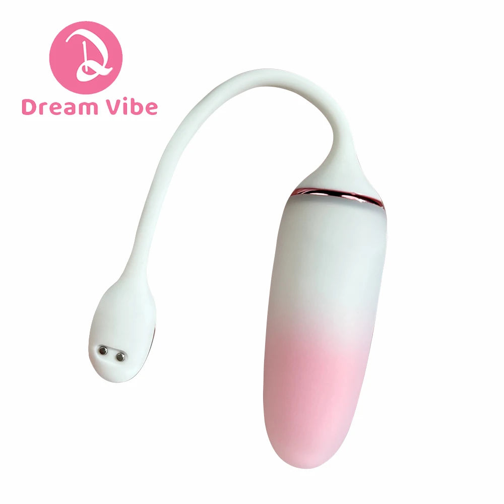 Gradient Pink Dream Bullet Egg Vibrator Dual Density Silicone 8 Poweful Vibrations Female Sex Toy Love Eggs G Spot Penetration