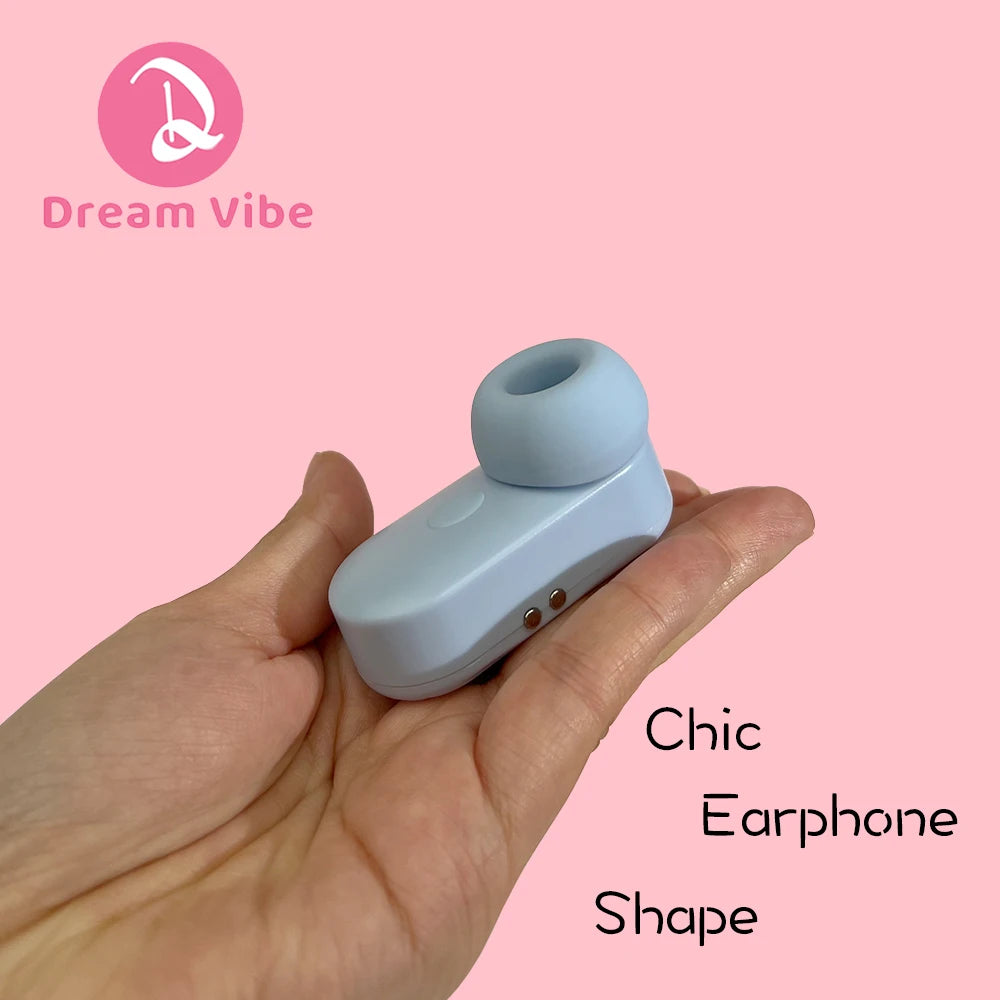 Mini Earphone Tapping Vibrator with Suction Head 5 Modes Clit and Nipple Stimulation Women's Sex Toy Girl Pleasure Romantic Gift