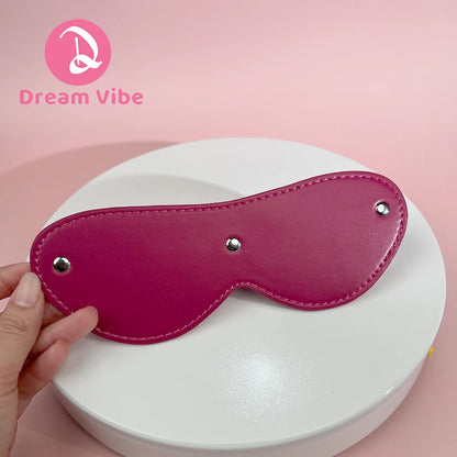 Elastic Band Faux Leather Blindfold PU Rivet Eye MasK Bondage Sex Toy Erotic Cosplay Unisex Couple Toy Romantic Gift Women Men