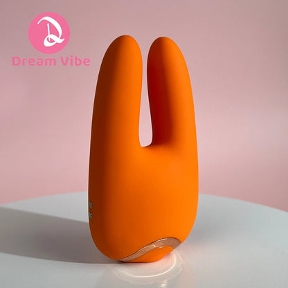 Bunny Love Vibrator Orange Passion 8 Poweful Vibrations on both Rabbit Ear 5 Suctions Pleasure Sex Toy Woman Female Masturbation