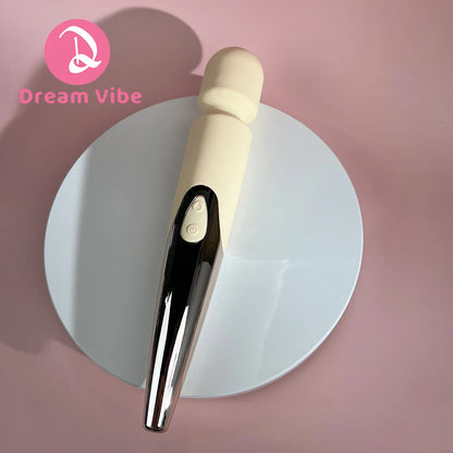 Silicone Yellow and Silver Massage Wand Adult Intimate Pleasure Sex Toy Body Relax Neck Flexible Powerful 10 Modes Penetration