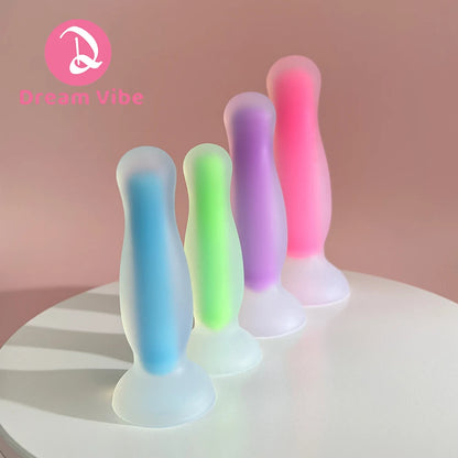 Glow-in-the-Dark Anal Plug Soft Liquid Silicone Butt Training Kit Prostate Massger Sex Toy Pleasure Anal Expander Penetration