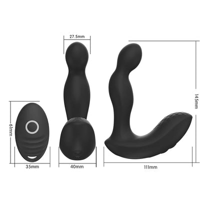 Yan Love Hot 10-Frequency Wireless Remote Control Prostate Massager Anal Plug Silicone ABS PlasticMaterial Black Male
