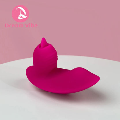 Wearable Panty Vibe Tongue Licking and Vibrating Clit Simulation Mini Vibrator Female Sex Toy Women Penetration Pleasure New Toy
