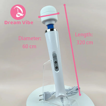 Mega Wand AC Powered Super Strong Vibrator Cabled Wired Powerful Handheld Wand Massager Sex Toy Sports Recovery Muscle Aches