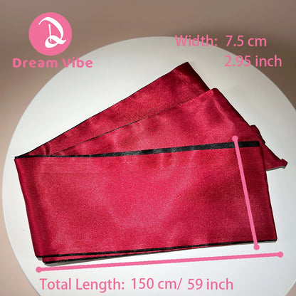 1/2/3pcs Satin Serenade Silk Blindfold by Dream Vibe Red and Black 1.5m Sexual Bondage Play Cosplay BDSM Romantic Love Fun