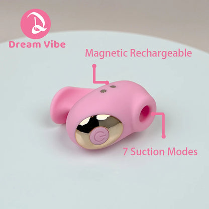 Sakura Finger Vibe Mini Suction Pocket Vibrator Pink 7 Modes Woman Sex Toy Clit Nipple Stimulaiton Valentine's Day Gift Girl