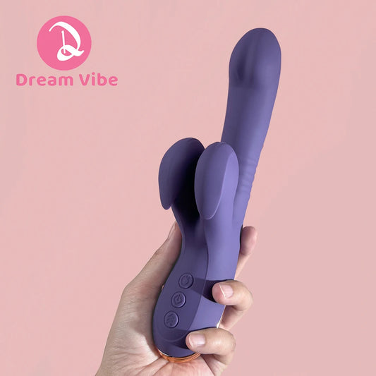 PulseAura 3 in 1 Rabbit Vibrator Unique Thrusting Clapping Powerful Vibrations Women Pleasure Penetration G Spot Dildo Sex Toy