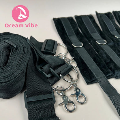 Under Mattress Restraint Kit Under Bed HandCuffs and Ankle Cuffs  Adult Sex Play King Size Bed Straps Restraints Sex Toy BDSM