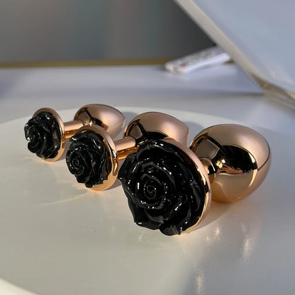 Dream Vibe – Collection Luxe de Plugs Anaux : Plug Anal Black Rose, Plug Anal Rose Gold et Kit d’Entraînement Anal. Sextoys pour Femmes et Hommes, Idée Cadeau.