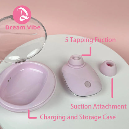Alice Mauve Tapping and Suction Vibrator with Charging Case 5 Modes Mini Discreect Sex Toy Female Pleasure Woman Clit Nipple Use
