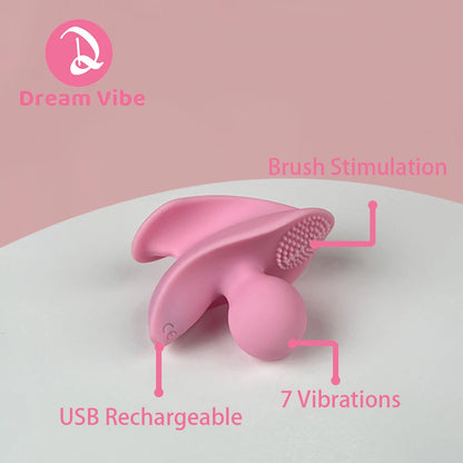 Magic Bean Finger Vibrator Pink Brush Stimulation Mini Vibe Clit Nipple Intimate Play Couple Discreet New Sex Toy Girl Women