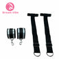 Over-The-Door Restraint Handcuffs Strong Nylon Straps Silver and Black Cuffs Lenght Adujustable Bondage Sex Play Device