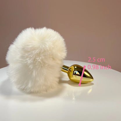 Cottontail Anal Plug by Dream Vibe White fur Bunny Tail Adult Sex Toy Metal Fur Rabbit Tail Erotic Toy Woman Men Need Cosplay