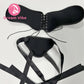 Bondage Full Back Strap-On Harness with 3 O-rings Comptable with Different Size Dildos Adjustable to Fit Hip Size PU Leather