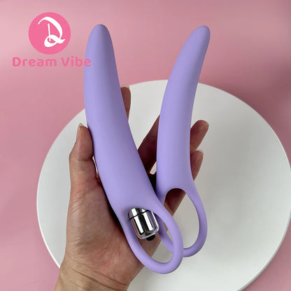 Lavender Pulse Vibrating Silicone Vaginal Dilators 10 Vibration Vaginal Muscle Stretch Regain Penetration Comfort Pleasure Woman