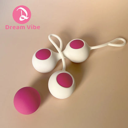 Silicone Kegal Balls White and Pink Extra Weight Ball Vagina Tighten Trainer Pelvic Floor Muscles Strengthen Woman Wellness