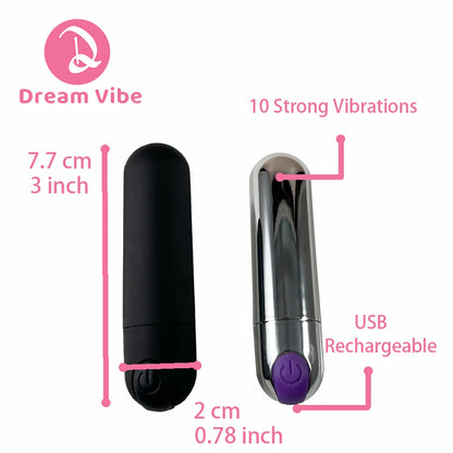 Basic Rechargeable Bullet A Must Have Power Vibrator Silver Black Body Relax Woman Pleasure Travel Friend Pocket Mini Vibe