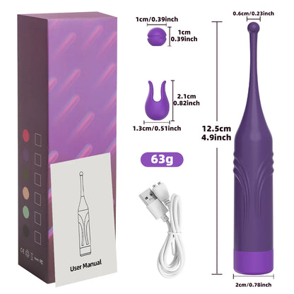 Mini Clitoris G Spot Vibrator for Women 2 Attached Silicone Heads Nipple Clit Stimulator Wand 10 Vibrations Sexy Adult Toys 18