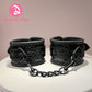 Diamond Texture Shiny Black Wrist Cuffs Handcuffs by Dream Metal and PU Material Adjustable Buckle Bondage Sex Toy Restaint Fun