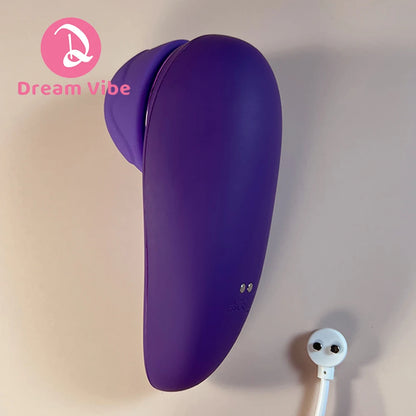 Dream Vibe Vivienne Touch Elegent Purple Tapping and Sucntion Vibrator Removable Head Sex Toy Woman Nipple Clitorial Massager