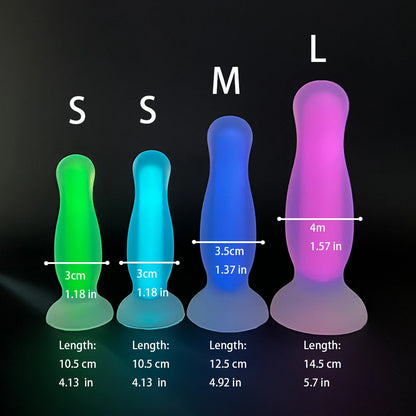 Glow-in-the-Dark Anal Plug Soft Liquid Silicone Butt Training Kit Prostate Massger Sex Toy Pleasure Anal Expander Penetration