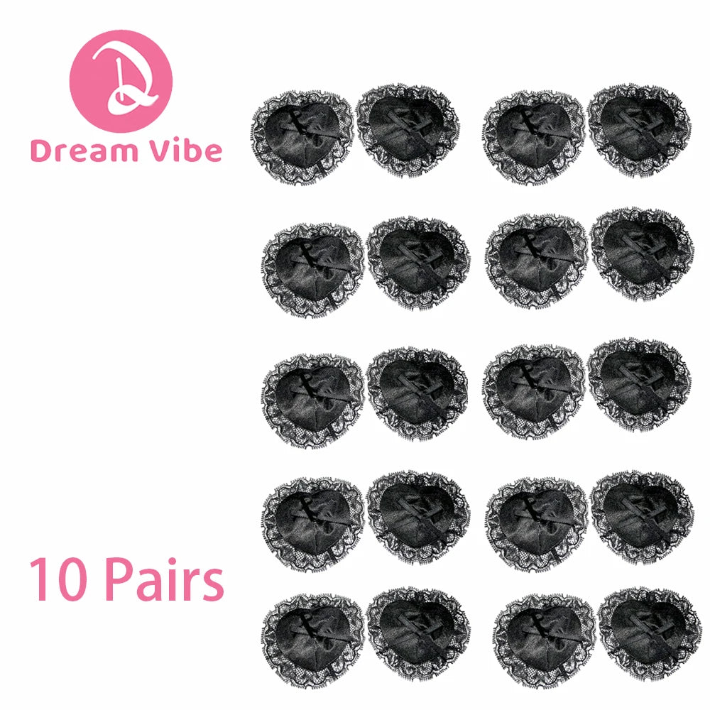1/3/5/10pcs Heart Shaped Lace Nipple Pasties Self-adhesive Nipple Cover Stickers Erotic Bondage Accessories for Woman Bra
