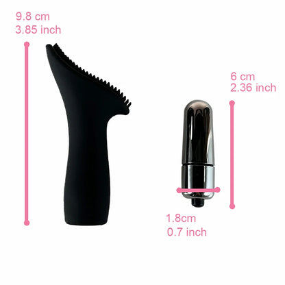Silicone Brush Head Black Mini Vibrator Single Strong Vibration LR44 Button Battery Powered Pleasure Sex Toy Woman Need Bullet