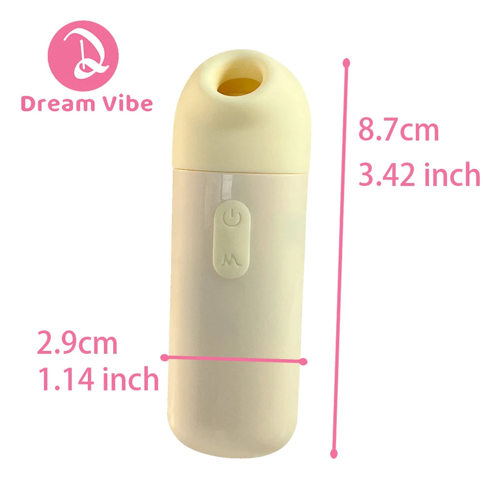 Dream Vibe Lola Lemon 3-1 Mini Sucker 5 Functions of Tapping Suction Vibrating Sex Toy for Woman Clitorial Nipple Stimulation