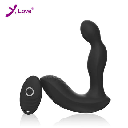 Yan Love Hot 10-Frequency Wireless Remote Control Prostate Massager Anal Plug Silicone ABS PlasticMaterial Black Male