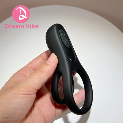 Vibrating Cock Ring Kit 9 Modes Penis Ring Trainer Men Pleasure Ejaculation Delay Male Enhancer Couple Sex Toy Erotic Vibrator