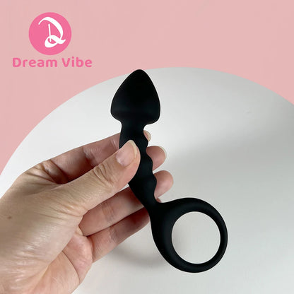 Fishbone Anal Beads Silicone Curve Anal Plug Back Butt Plug Prostate Massager for Men Women Pleasure Penetration Dildo Sex Toy