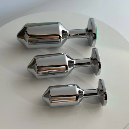 Gravity Anal Plugs Metal Silver Butt Trainer Jewel Inlaid Bottom Sex Toy Backdoor Expander dildo Dilatador Prostate Massager
