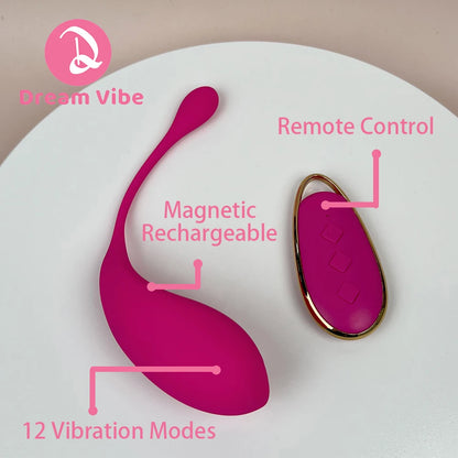 Enchanté Pink Bullet Egg with Romote Control Discreet Sex Toy Vibrator for Woman Pleasure Gift Wearable Love Egg G-Spot Stimulat