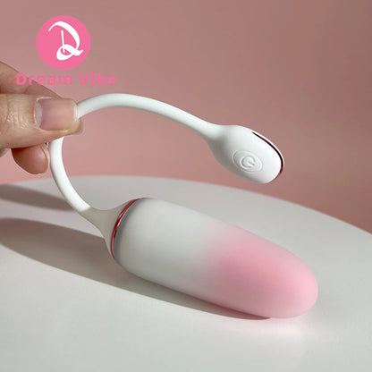 Gradient Pink Dream Bullet Egg Vibrator Dual Density Silicone 8 Poweful Vibrations Female Sex Toy Love Eggs G Spot Penetration