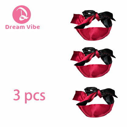 1/2/3pcs Satin Serenade Silk Blindfold by Dream Vibe Red and Black 1.5m Sexual Bondage Play Cosplay BDSM Romantic Love Fun