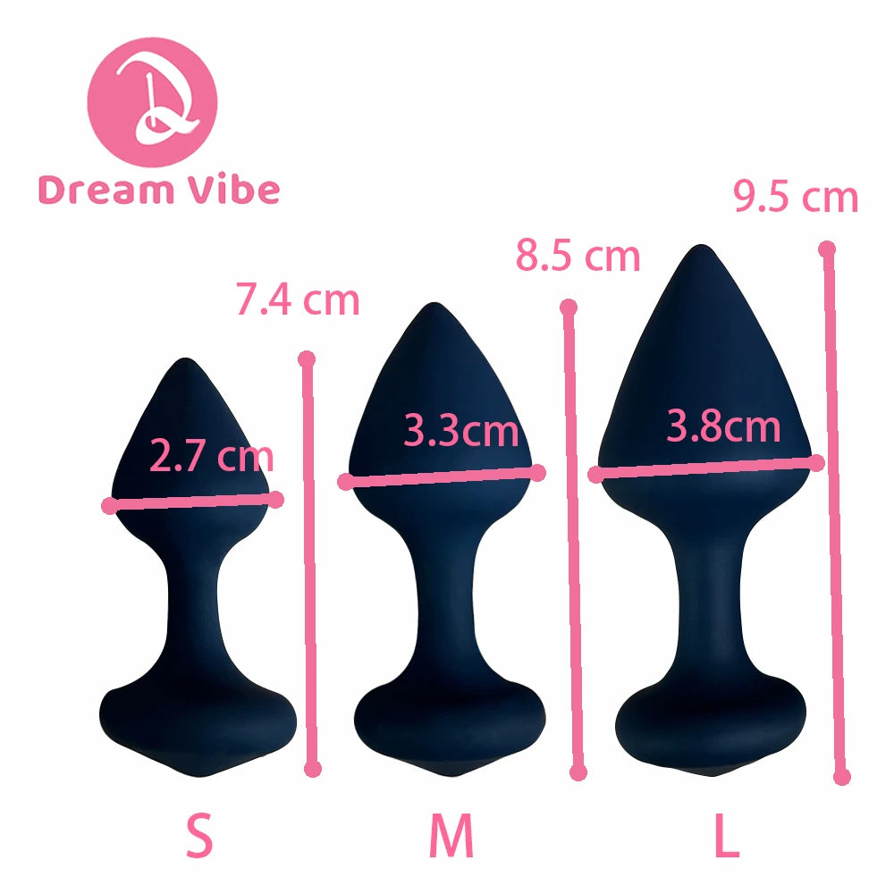 3pcs Silicone Anal Plug Set S M L Anal Training Kit Penetration P Spot Stimulation Prostate Massager Male Female Sex Toy Adult