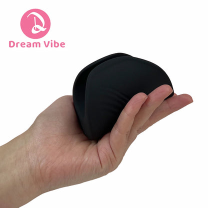 Silicone Vibrating Stroker Male Masturbation Open-ended Dual Motors 5 Tapping 5 Vibration Modes Blow Job Sleeve Penis Massager