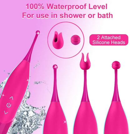 Mini Clitoris G Spot Vibrator for Women 2 Attached Silicone Heads Nipple Clit Stimulator Wand 10 Vibrations Sexy Adult Toys 18