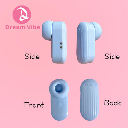 Mini Earphone Tapping Vibrator with Suction Head 5 Modes Clit and Nipple Stimulation Women's Sex Toy Girl Pleasure Romantic Gift