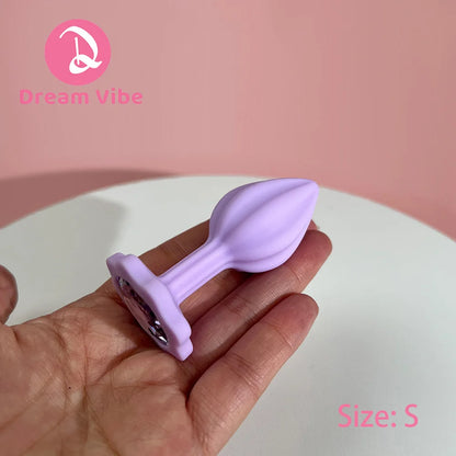 Quincunx Purple Silicone Anal Plug Shiny Gem New Sex Toy for Men Women Pleasure Butt Penetration Prostate Massager 18+ Adult