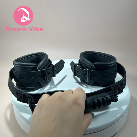 Take Me Away Handcuffs with Handle Soft Material Comfortable Wearing Sex Play Romantic Game Bondage Tool Pleasure Love Toy