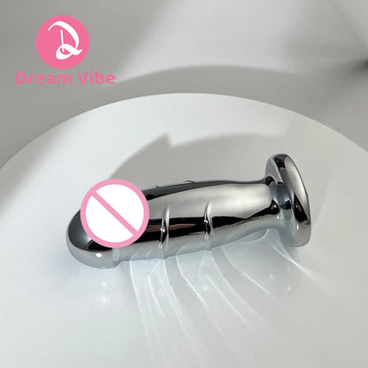 Metal Dildo Heavy Anal Plug Silver Bottom Gem Prostate Massager Men Sex Toy Anal Penetration Penis Stimulation 18+  Toy Buttplug