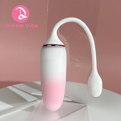 Gradient Pink Dream Bullet Egg Vibrator Dual Density Silicone 8 Poweful Vibrations Female Sex Toy Love Eggs G Spot Penetration