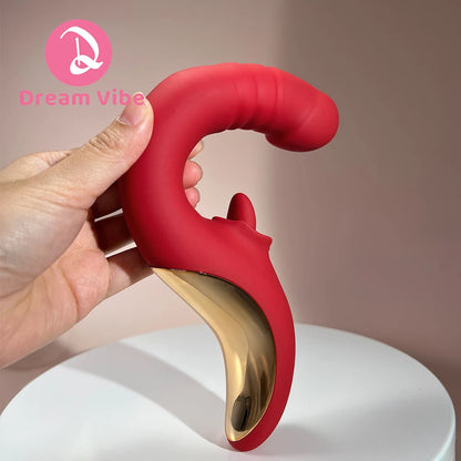 Amara's Passion 3 in 1 Vibrator 9 Thrusting and Vibrating 10 Tongue Licking Pleasure Sex Toy Woman Masturbation Penetration