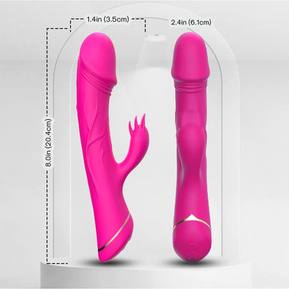 Bunny Iris Pink Rabbit Vibrator Slim Dildo Woman Clitoral pleasure and G-spot Satisfaction 9 Powerful Vibrating Sex Toy Female