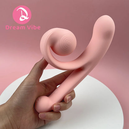 Pink Snail Vibrator G-spot Dildo Penetration Flexbile Snail for Perfect Clit Fit Stimulaiton 10 Modes Pleasur Sex Toy for Woman