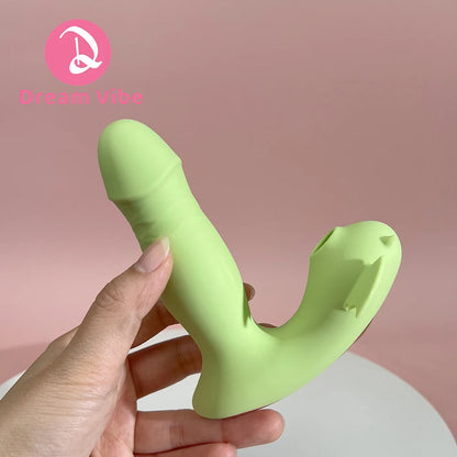 The Green Devil Clitoral Sucking G Spot Thrusting Vibrator Auto Heating App Control Gift for Her Erotic Sex Toy Pleasure Women