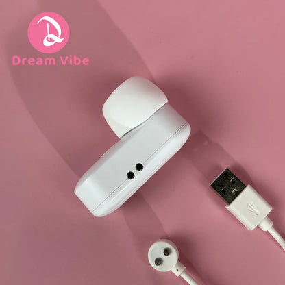 Bella 2 in 1 Tiny Sucker White Licking and Sucking Mini Vibrator Earphone Shape Sex Her Toy Pleasure Woman Nipple Clitorial 18+