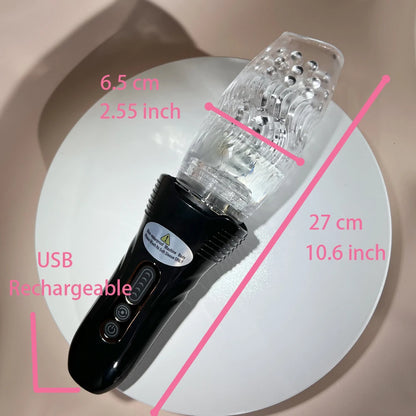 Authur Masturbation Cup By Dream Vibe 5 Thrusting & Rotating Modes 10 Vibrations Oral Sex Toy for Men Male Penis Trainer Blowjob